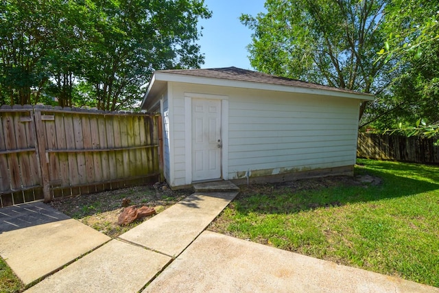 view of shed