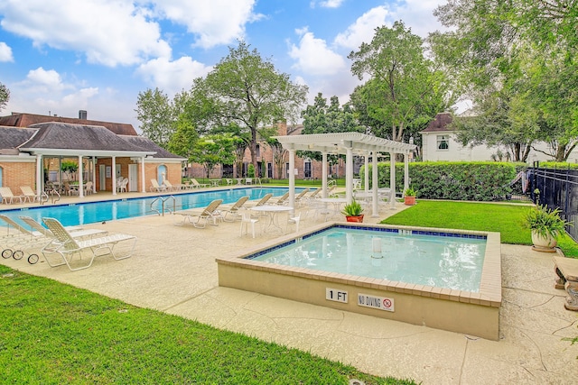 7603 Olympia Dr, Houston, TX 77063 - community pool with a pergola and a patio area