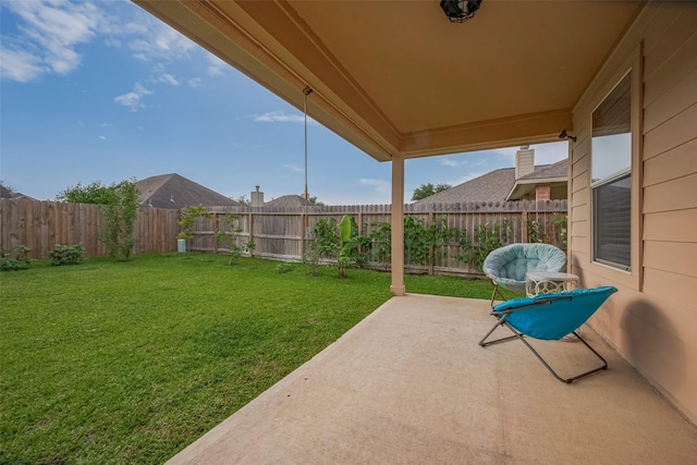 view of yard featuring a patio area