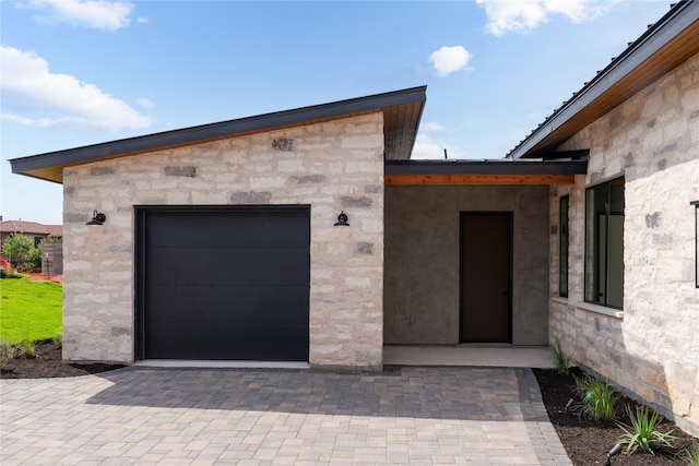 view of garage