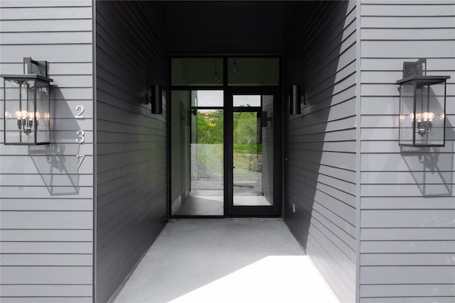 view of exterior entry with french doors