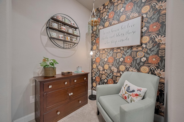 4314 Reese Ravine Ln, Katy, TX 77493 - living area featuring baseboards and light tile patterned flooring