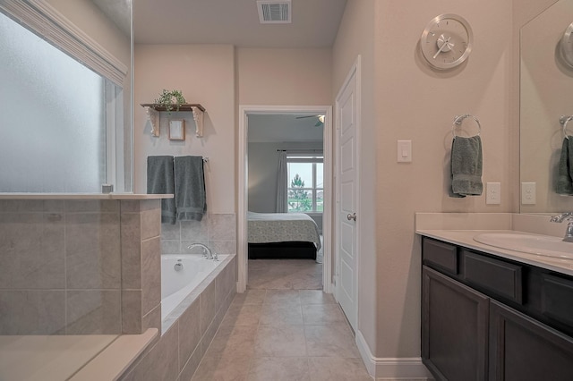 4314 Reese Ravine Ln, Katy, TX 77493 - full bathroom with a bath, tile patterned floors, vanity, and ensuite bath