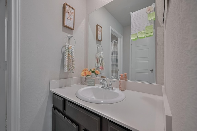 4314 Reese Ravine Ln, Katy, TX 77493 - bathroom with vanity and a textured wall