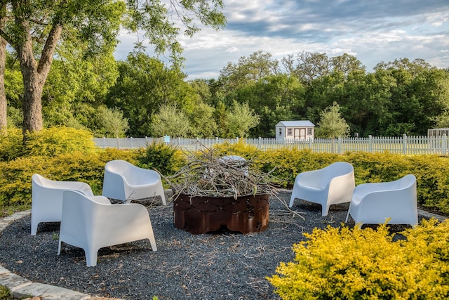 view of patio featuring fence