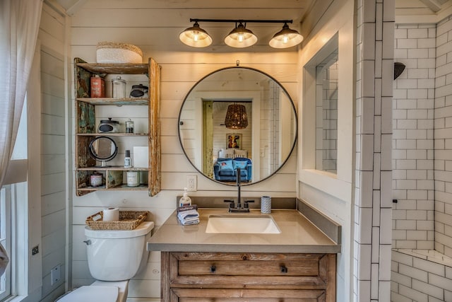 bathroom with toilet and vanity
