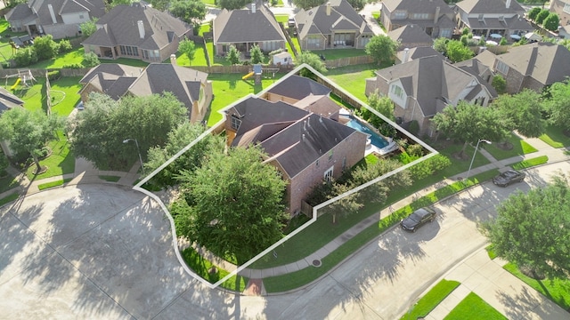 8611 Springmere Ct, Houston, TX 77095 - aerial view of residential area with property boundaries highlighted