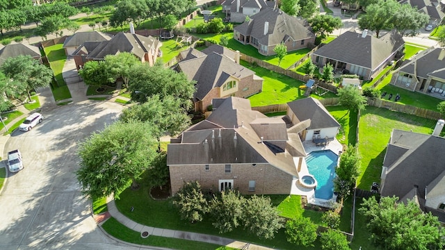 8611 Springmere Ct, Houston, TX 77095 - aerial view of residential area featuring a pool