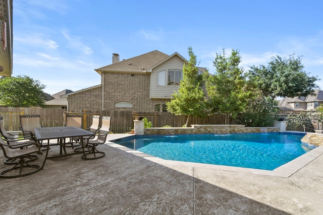 8611 Springmere Ct, Houston, TX 77095 - view of swimming pool with a fenced backyard and a patio area