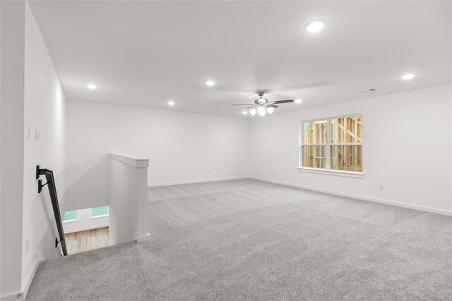 8307 Red Shiner Way, Fulshear, TX 77441 - unfurnished room with carpet flooring, recessed lighting, baseboards, and ceiling fan
