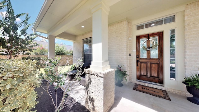 2506 Foxcrest Dr, Katy, TX 77494 - entrance to property with brick siding, covered porch, and fence