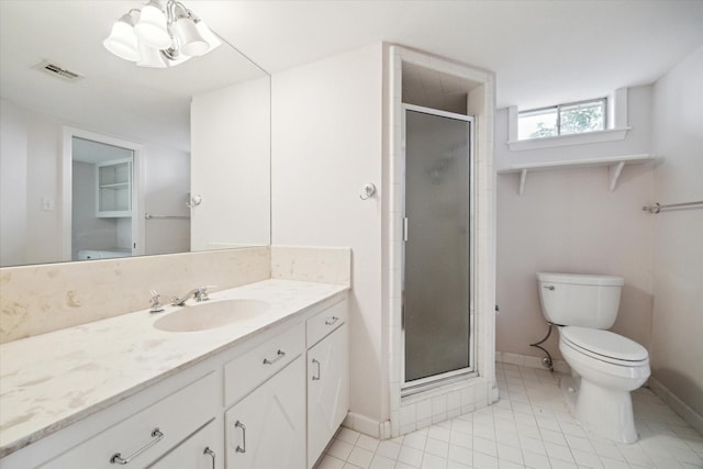 14303 Bonney Brier Dr, Houston, TX 77069 - full bath featuring toilet, a stall shower, vanity, baseboards, and tile patterned flooring
