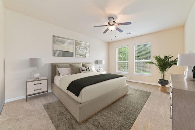 21514 Skyla Cir, Humble, TX 77338 - bedroom featuring carpet flooring, baseboards, and a ceiling fan