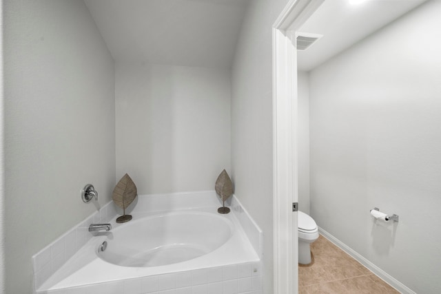 6263 El Turquesa Dr, Houston, TX 77048 - full bath with toilet, a garden tub, and tile patterned floors