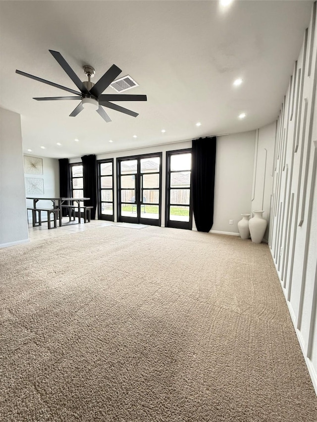 6263 El Turquesa Dr, Houston, TX 77048 - unfurnished room with carpet floors, recessed lighting, baseboards, and ceiling fan