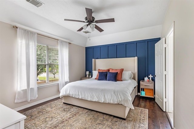 18406 Bristol Bay Ct, Humble, TX 77346 - bedroom featuring dark wood-style flooring and ceiling fan