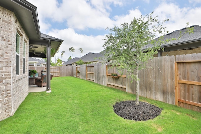 29622 Cedar Elm Way, Tomball, TX 77375 - view of yard featuring a ceiling fan and a patio area