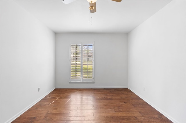 249 Hickory St, Huntsville, TX 77320 - empty room with hardwood / wood-style flooring, ceiling fan, and baseboards