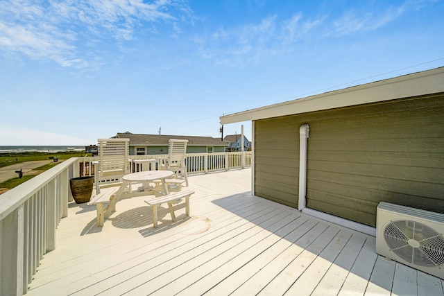 119 Nesmith Pl, Surfside Beach, TX 77541 - wooden deck with a cooling unit