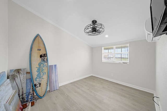 119 Nesmith Pl, Surfside Beach, TX 77541 - spare room featuring wood finished floors, baseboards, crown molding, and recessed lighting