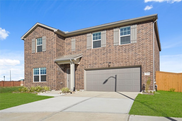 27214 Leeward Jetty Dr, Katy, TX 77493 - traditional-style house with an attached garage, brick siding, and concrete driveway
