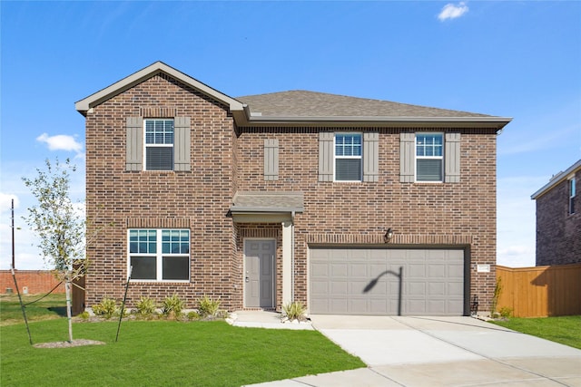 27214 Leeward Jetty Dr, Katy, TX 77493 - view of front of house with brick siding, an attached garage, and concrete driveway