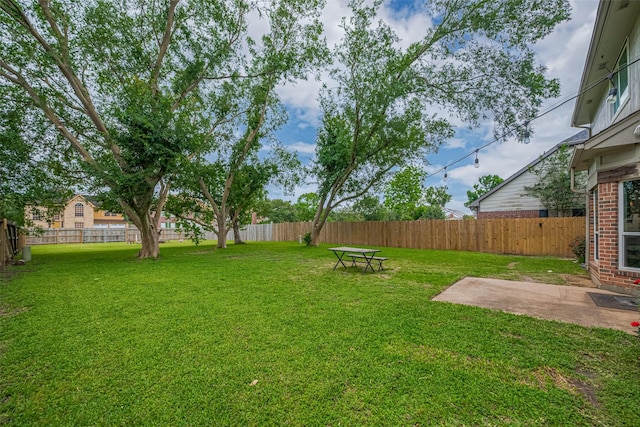 view of yard featuring a patio