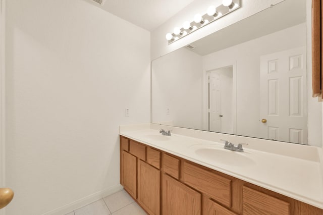 3722 Lovers Ln, Montgomery, TX 77356 - full bath with tile patterned flooring, double vanity, and baseboards