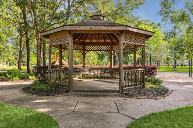 15411 Parkwood Way, Houston, TX 77059 - view of property's community featuring a gazebo and concrete driveway