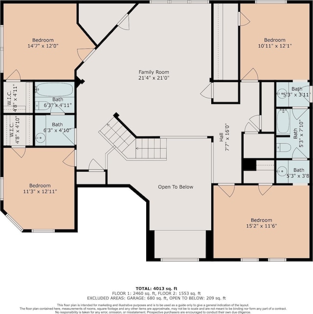 15411 Parkwood Way, Houston, TX 77059 - room layout