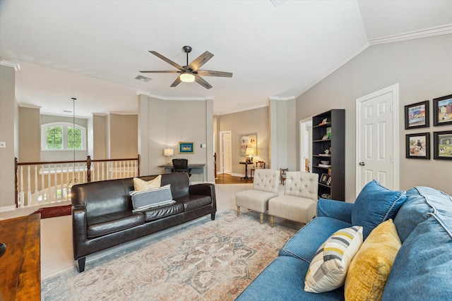 15411 Parkwood Way, Houston, TX 77059 - living room with ceiling fan, ornamental molding, and wood finished floors