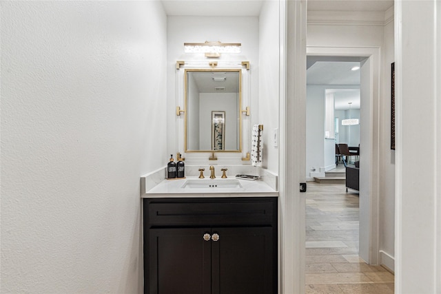 822 Reinicke St, Houston, TX 77007 - bathroom featuring vanity and wood finished floors