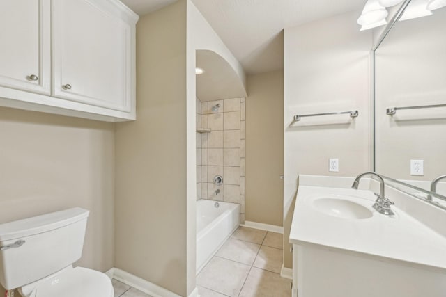 12885 Andromeda Ct, Willis, TX 77318 - full bath with toilet, baseboards, tile patterned flooring, vanity, and  shower combination