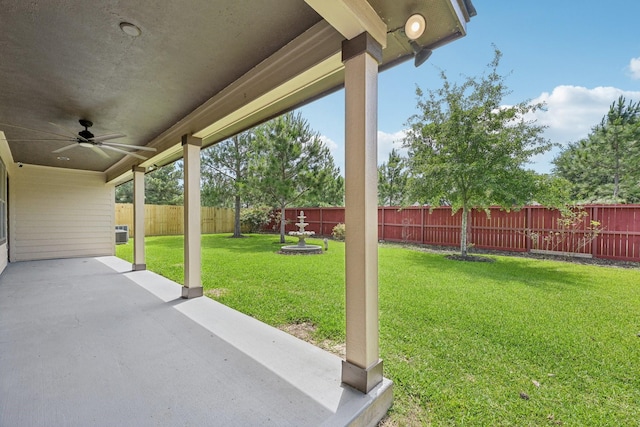 12885 Andromeda Ct, Willis, TX 77318 - view of patio / terrace with a ceiling fan and cooling unit