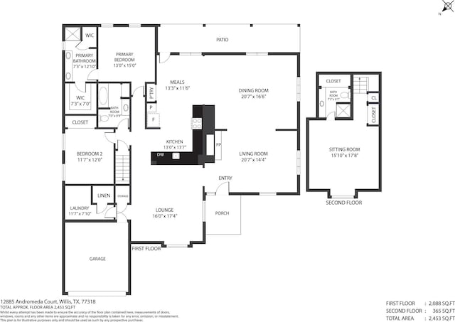 12885 Andromeda Ct, Willis, TX 77318 - property floor plan