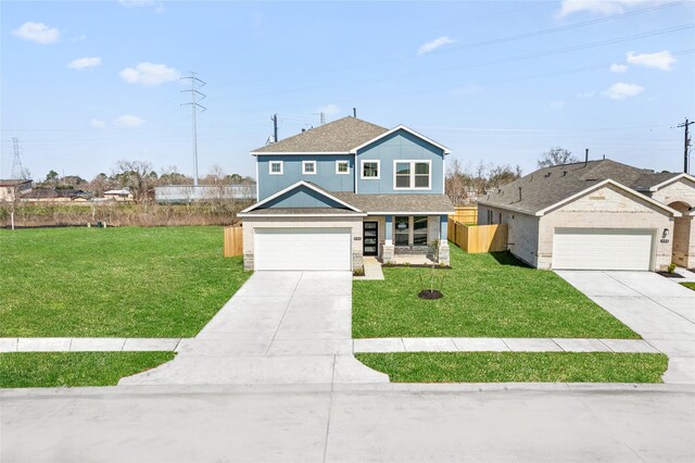 404 Kendall Crest Dr, Alvin, TX 77511 - view of front facade with driveway, a garage, and roof with shingles