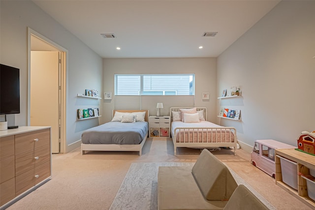 1510 Yale St Unit B, Houston, TX 77008 - bedroom with light carpet, recessed lighting, and baseboards