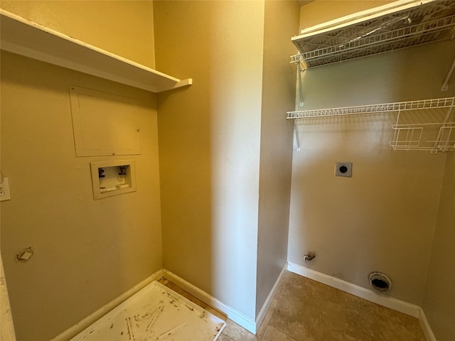 3505 Stonegate Cir, Pearland, TX 77584 - laundry area with electric dryer hookup, hookup for a washing machine, baseboards, and gas dryer hookup