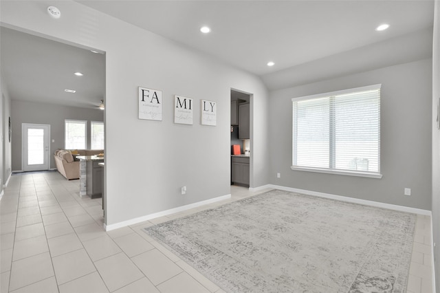 11510 Gingerland Dr, Conroe, TX 77304 - spare room featuring recessed lighting, light tile patterned floors, a ceiling fan, baseboards, and a smoke detector