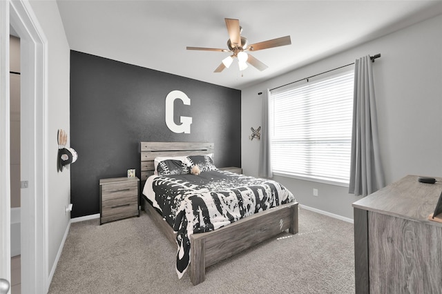 11510 Gingerland Dr, Conroe, TX 77304 - carpeted bedroom featuring baseboards and a ceiling fan