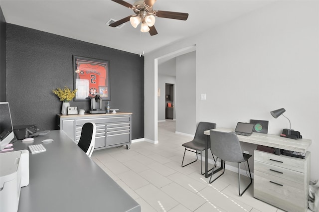 11510 Gingerland Dr, Conroe, TX 77304 - office with ceiling fan