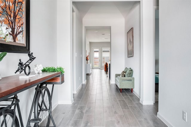30142 Gold Finch Pl, Fulshear, TX 77441 - hallway featuring baseboards and wood finished floors