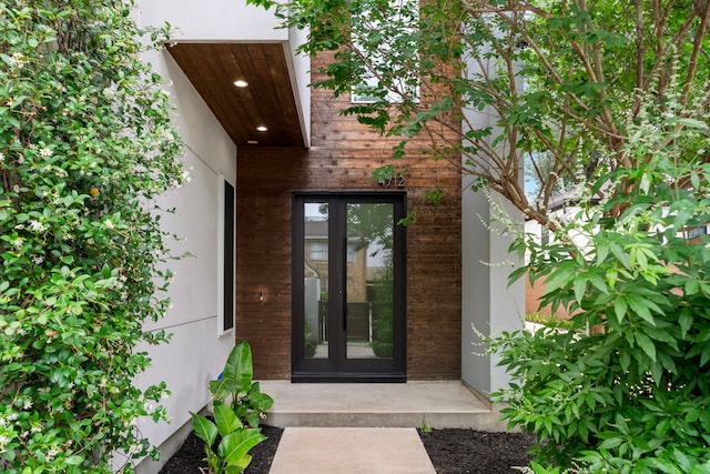 entrance to property with french doors