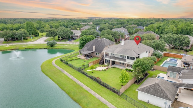 view from above of property featuring a large body of water