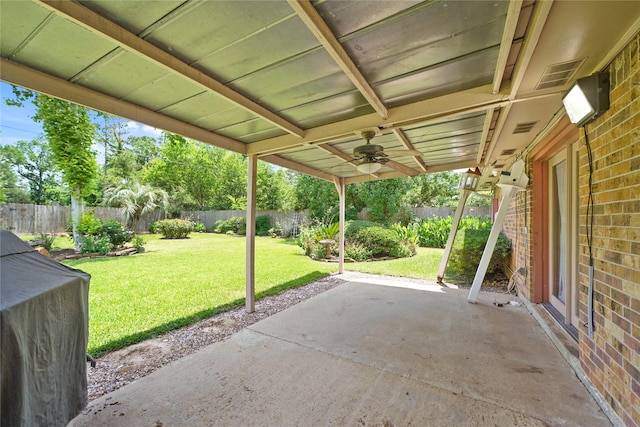 21410 Glenbranch Dr, Spring, TX 77388 - view of patio featuring ceiling fan