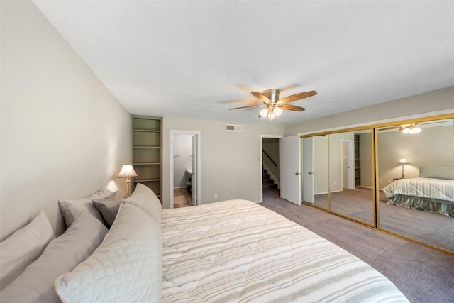 1924 Clipper Ct, Willis, TX 77318 - bedroom with carpet floors, a closet, and ceiling fan