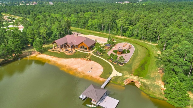 1 Steeldust Ct, Tomball, TX 77377 - view of property location featuring a heavily wooded area and a nearby body of water