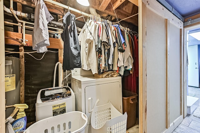 5005 Avenue N Rear Ave N, Rear, Galveston, TX 77551 - washroom with washer / dryer and water heater
