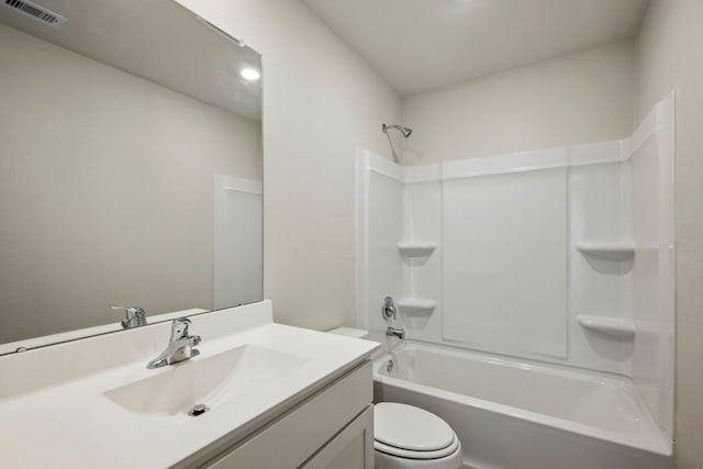425 Tejas Trl, Waller, TX 77484 - bathroom with toilet, shower / washtub combination, and vanity