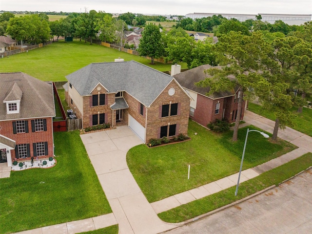 aerial view of residential area